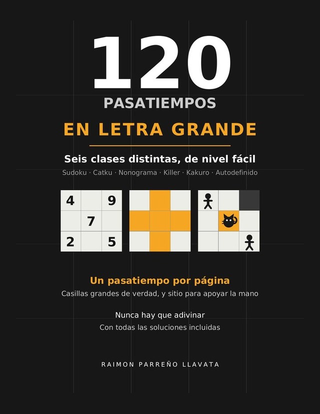 Portada de 120 Pasatiempos en letra grande